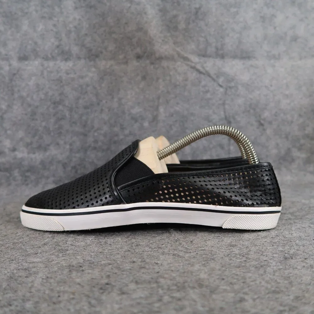 Dolce Vita Shoes Womens 5 Sneakers Slip On Fashion Casual Perforated Black Flats